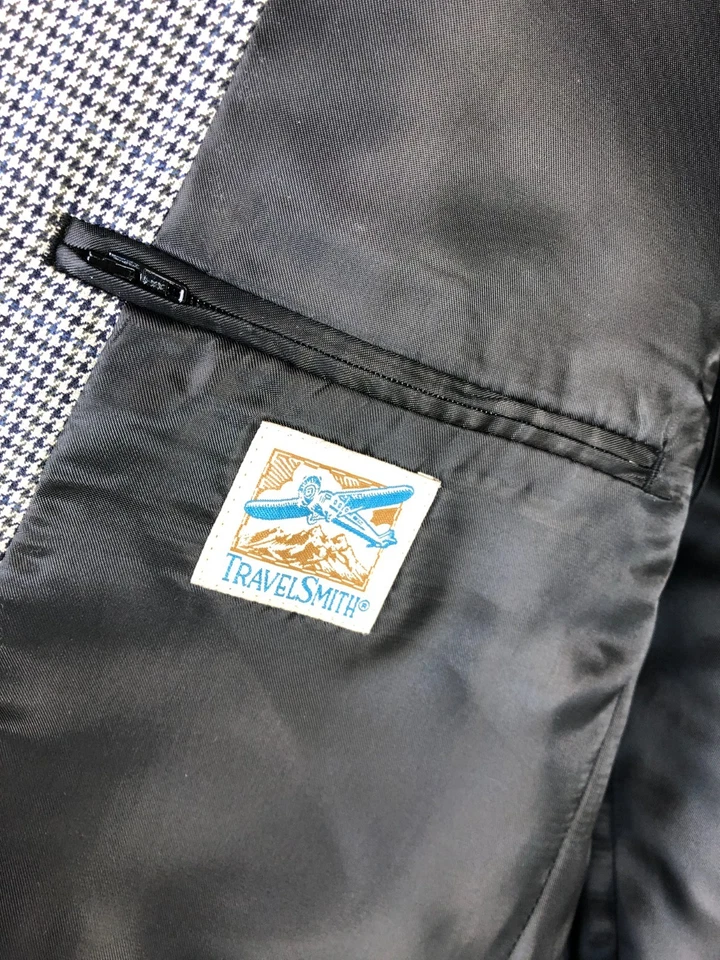 Blazer abrigo deportivo TravelSmith seda lana pata de gallo 42L Foto 4 de 4