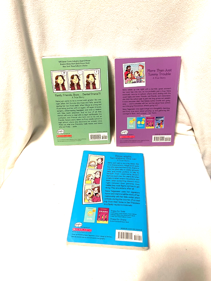 Raina Telgemeier books sisters, smile, guts. LOT eBay
