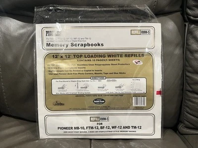 Pioneer Memory Book White Refill Pages 12" x 12" Top Loading - Refill No RMW-5 - Image 1 of 3