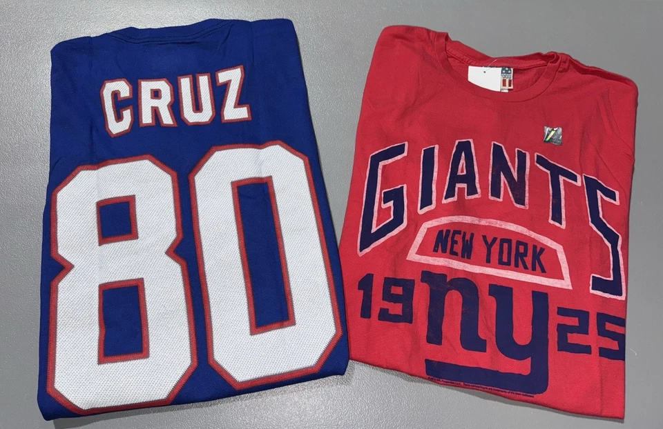 Combo Lote de 2 Camisetas Manga Corta Hombre Comida Chatarra/Victor Cruz New York Giants L Foto 2 de 2