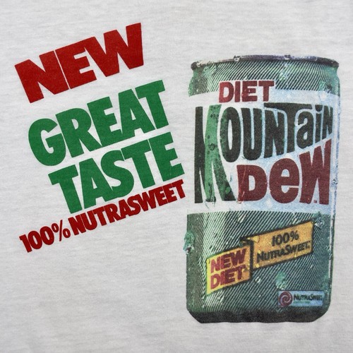 VTG early 90s Diet Mountain Dew 21.75” x 30” Ringer T Shirt - Picture 3 of 22