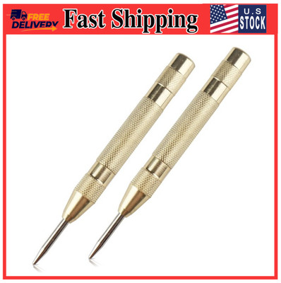2Pcs Automatic Center Punch, 5 Adjustable Spring Loaded Hole