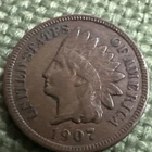 1907 Indian Head Cent Average Circulated Condition Copper Penny Free Shipping