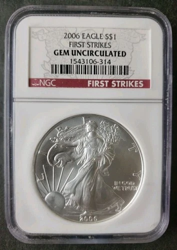 2006 $1 American Silver Eagle Dollar NGC Gem Uncirculated