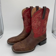 Image of Ariat Sport Pardner Boots Wide Square 10042391 Rebel Brown Blood Red 11 Mens