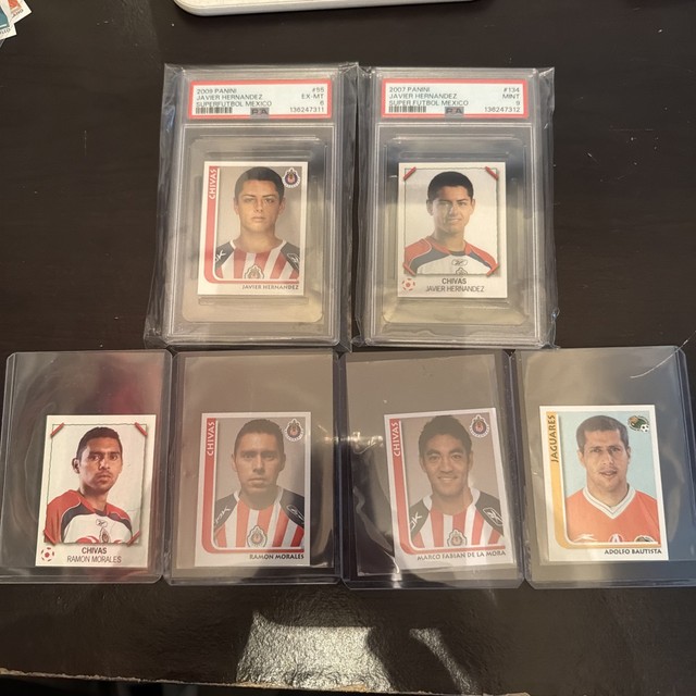 2 Javier Hernández Sticker Slabs, 2 Ramón Morales stickers, Marcos Fabián & Bofo