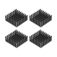 10x25x25mm Black Aluminum Heatsink Thermal Adhesive Pad 3D Printers 4Pcs