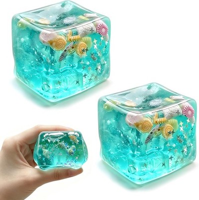 Ice Cubes Stress Balls,Ice Cubes Marine Shells Squishies Toy,Squeeze Ice Cube...