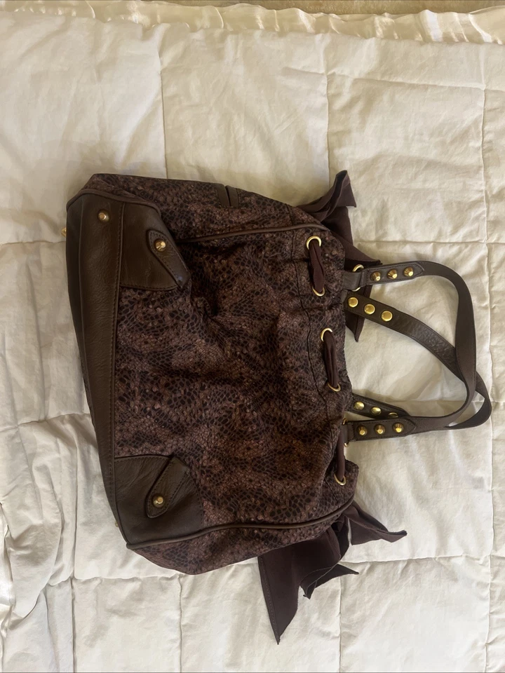 Bolso de Cuero Hobo Soñador Marrón Estampado Piel de Serpiente Juicy Couture De Colección Raro Y2K Foto 2 de 4