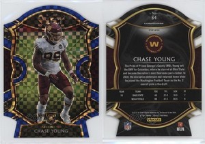 2020 Panini Select Concourse Blue Prizm Die-Cut Chase Young #64 Rookie RC