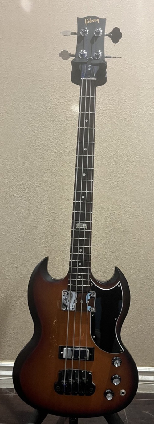 Gibson SG Short Scale Bass 120th Anniversary Sunburst w Case HIPSHOT Bridge