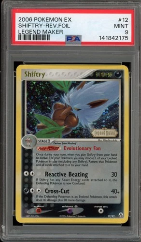 Pokemon Shiftry EX Legend Maker Reverse Holo Rare #12 PSA 9 Mint