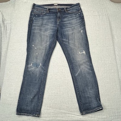 J Crew Flex Jeans Mens 36x30 Slim Straight Stretch Light Wash Distressed