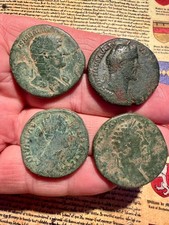 4x Nice Uk Found Roman Bronze Sestertius Dating To 1st/2nd Centuries, UK Found