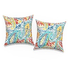 Outdoor Throw Pillow Covers 18  x18  , 18" x 18" Pack of 2 Paisley Multi