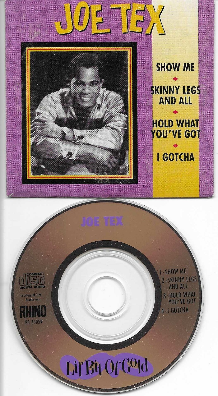 JOE TEX Lil Bit of Gold 4TRX Limited Edition MINI 3 INCH CD single 1988 USA CD3