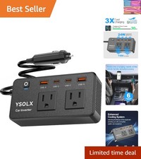 300W Car Power Inverter - Dual DC 12V to 110V AC Car Outlet Adapter to Wall P...