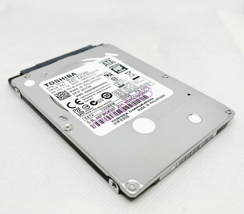 Toshiba 500GB 7MM thick 7200RPM 16M 2.5" MQ01ACF050 Laptop Internal Hard Drive - Image 3 of 4