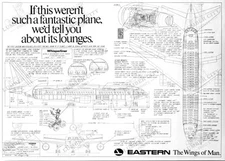 Vintage 1972 Eastern Airlines Lockheed L-1011 Aviation Wall Art Print Poster