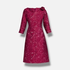 Rickie Freeman For Teri Jon Women Pink Ruched Floral Dress Size 16