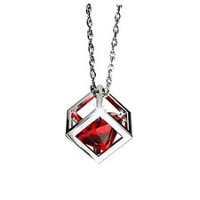 Diamond Cube Crystal Car Rear View Mirror Charm, Hanging Ornament with Red
