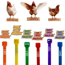 Vibrant 120Pcs Chicken Leg Bands-Easily Identify Your Poultry with Colorful L...