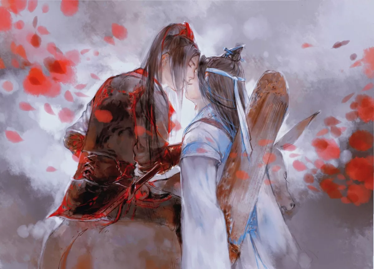 Anime mo dao zu shi lan wangji kiss zhan wei wuxian Playmat Gaming