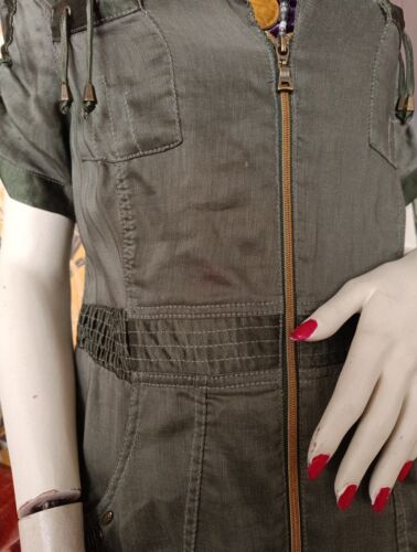 BIBA GEhrock Blusenkleid Kleid Jacke Oliv CUPRO Seide-46% Leinen 54% Größe 40 - Bild 15 von 18