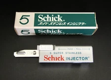 SCHICK VTG INJECTOR 5 BLADE DISPENSER JPN MARKET Made In Canada UNUSED COND. #19