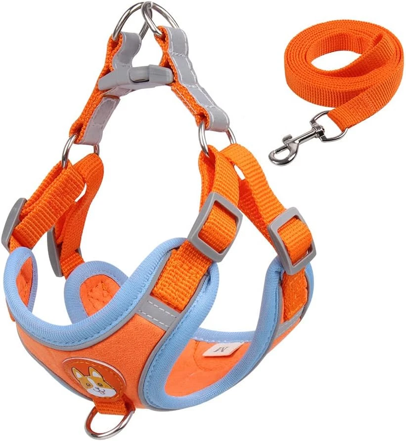 Dog Harness Leash Set for Small Dogs Adjustable Puppy Cat Harness Vest French Bu