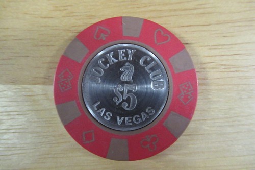 Jockey Club $ 5 Casino Gaming Poker Chip ~ Las Vegas, Nevada