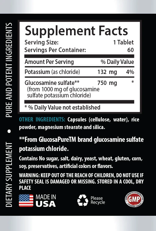 Glucosamina - SULFATO DE GLUCOSAMINA 882mg - Suplemento para la salud articular - 3 Botellas Foto 2 de 4