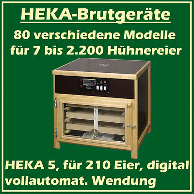 HEKA 5 - fully-automatic egg-incubator for 210 chicken-eggs - ''made in Germany''