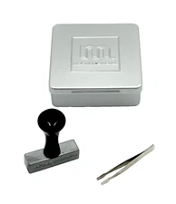 Making Memories Magnetic stamp handle w/tweezers in Tin storage box craft hobbie