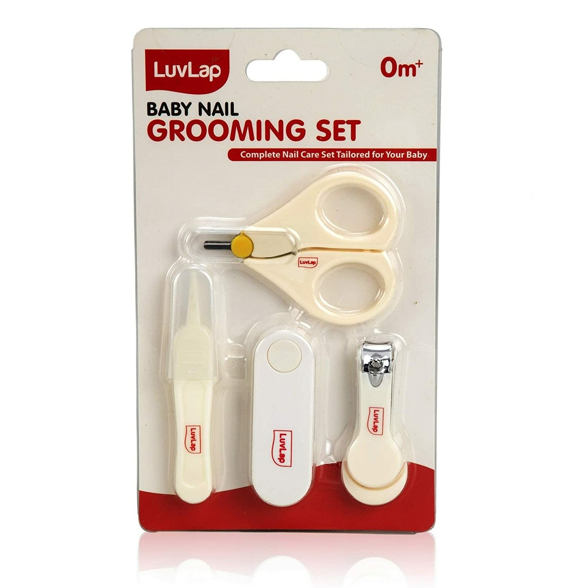 LuvLap Baby Scissors Tweezer Nail Clipper Filer Grooming set