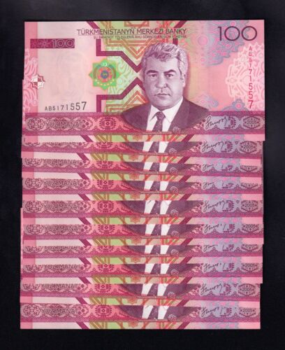 F.C. TURKMENISTAN , LOTE 10 UNIDADES 100 MANAT 2005 , S/C- , (AUNC) , P.18 . - 第 1/1 張圖片
