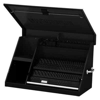 Montezuma XL450B - Triangle  Black Steel Top Hutch (36'' W x 17'' D x 21'' H)