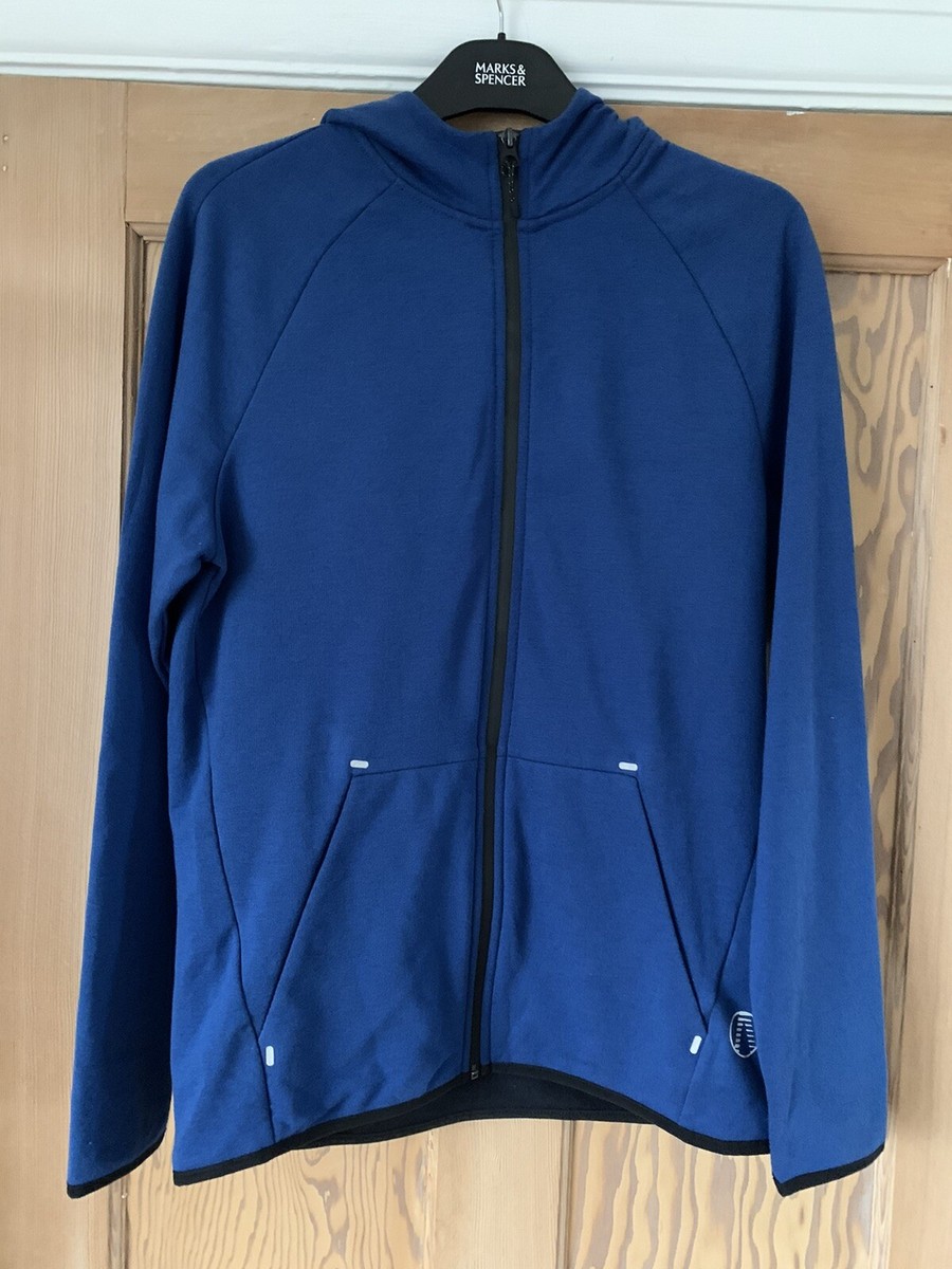 M\u0026S MEN'S FULL ZIP ACTIVE COLLECTION HOODIE~indigo Blue~ BNWT~UK Small  36-38” | eBay UK