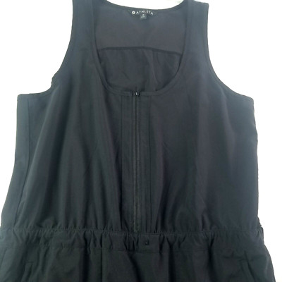 Athleta Expedition Dress Size 16 Sleeveless UPF+50 Built-in Short Black 