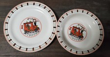 Bears Train Sango Childs Plate Bowl Korea Vintage 1985 Kids Dinner Lunch Retro