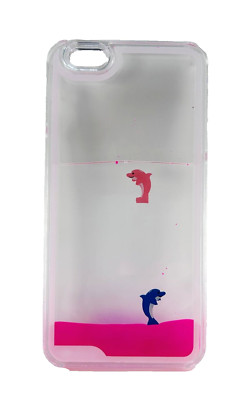 Creative Design Aquarium Swimming Dolphins Case for iPhone 6 Plus/6s Plus, Pink