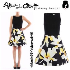 Alice + Olivia Kourtney box-pleated Combo dress 0