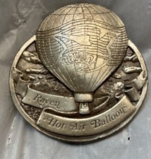 Vintage 1978 Buckle Raven hot air balloons Bergamot brass