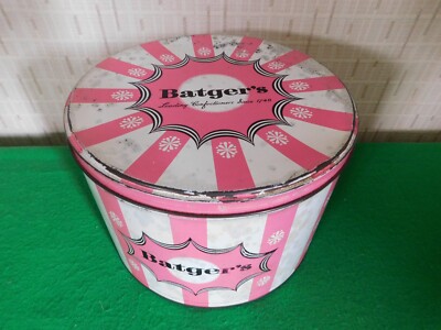 Eine seltene Vintage Batgers Confectioners Jersey Toffee 7lb Dose (leer) 1940er
