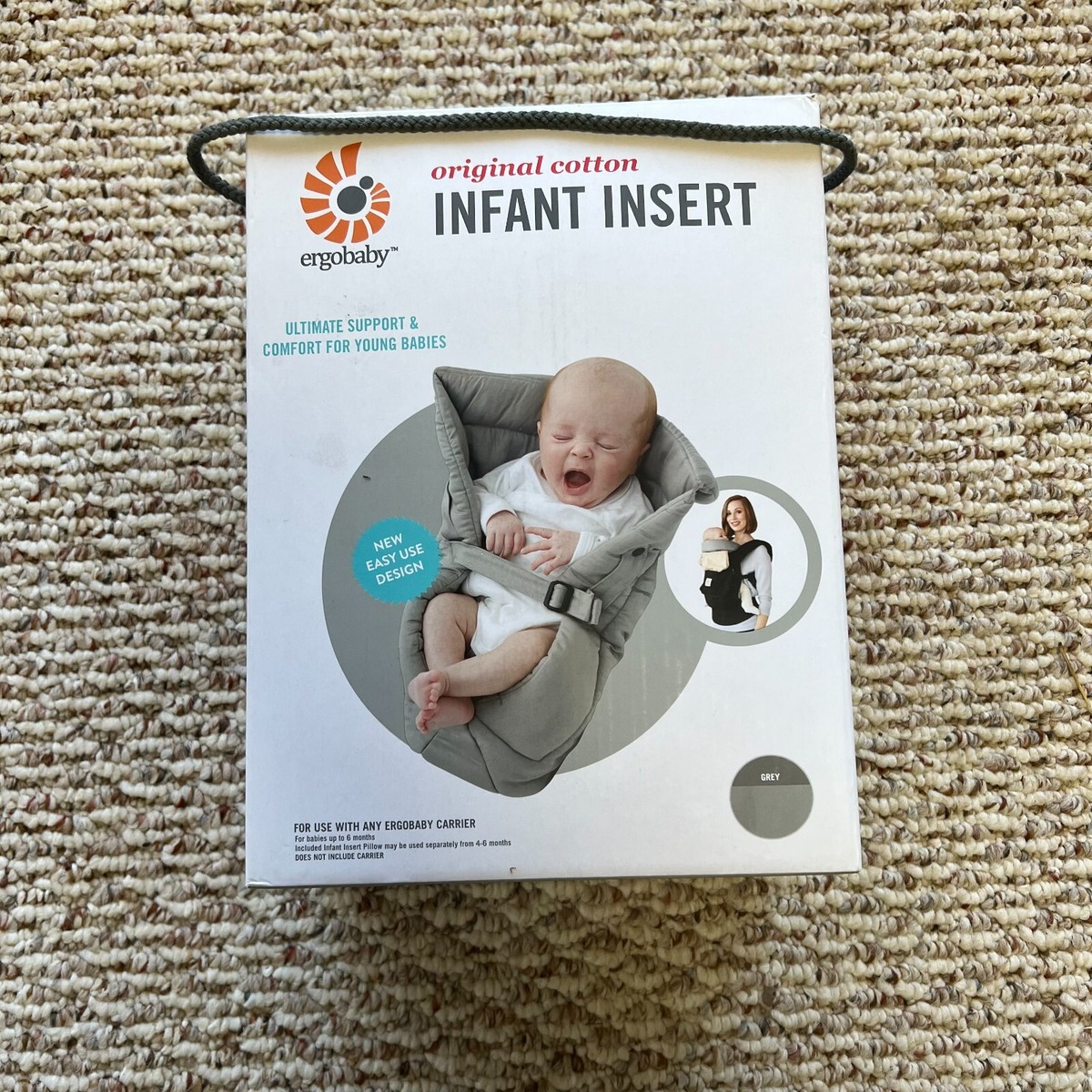 Ergobaby Original Cotton Infant Insert Baby Carrier Gray Pillow
