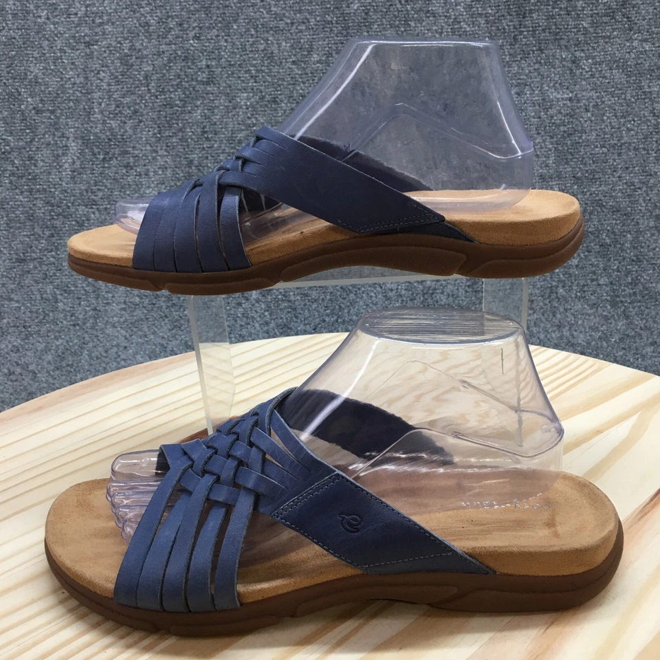 Easy Spirit Sandals Womens 10 Narrow Meadow Slide Blue Leather Casual Comfort - Image 2 of 4