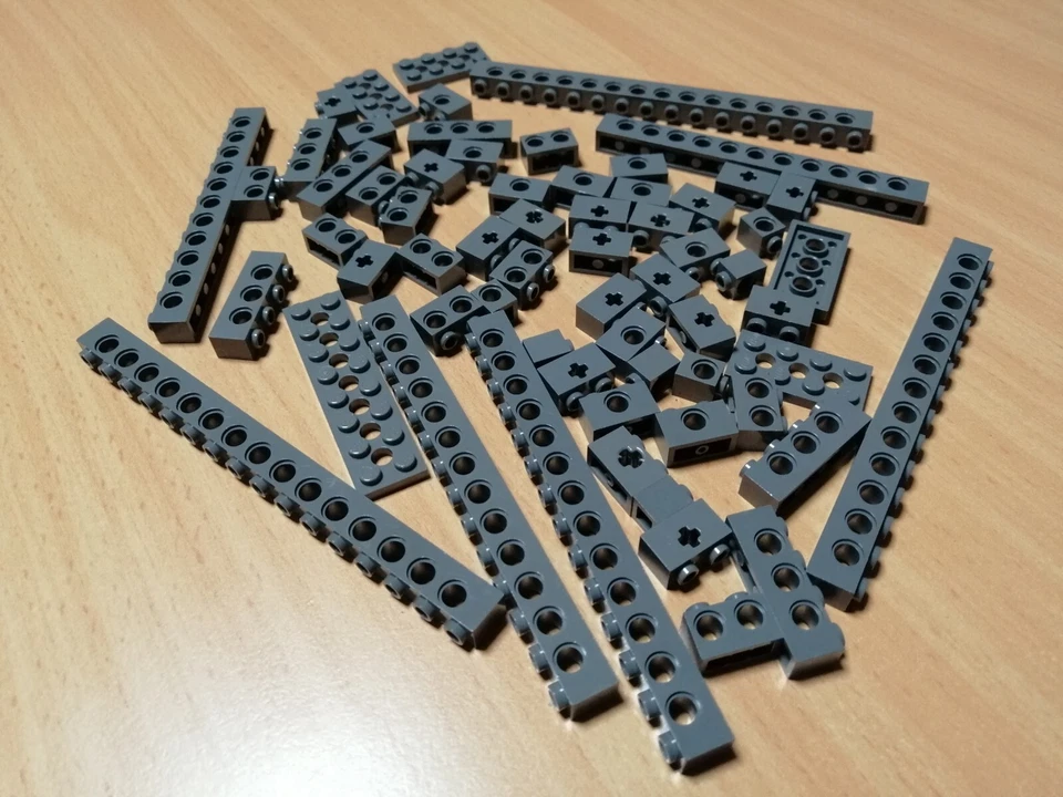 LEGO Technic Konvolut Lochstangen Lochsteine dunkelgrau / Technik grau - Bild 2 von 4
