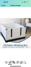EZwhelp EZclassic 28"x28" Puppy Dog Whelping Box w/Rails  Liner, Gray Open Box 