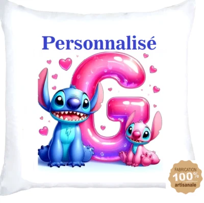 Housse Coussin Stitch Personnalisé avec la lettre G de son Prénom - Photo 1/2