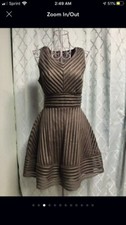 Unbranded Women's Metallic Brown Sleeveless Crew Neck Dress Size Small